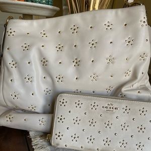 Coach Leather Shoulder Bag with matching Wallet